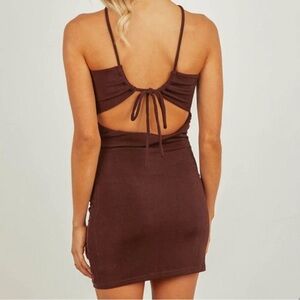 NEW Brown Fitted Mini Dress - Pepper Mayo